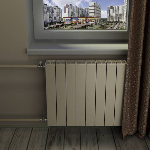 Радиатор биметаллический RIFAR SUPReMO 500 10 секций боковое подключение Айвори RS50010