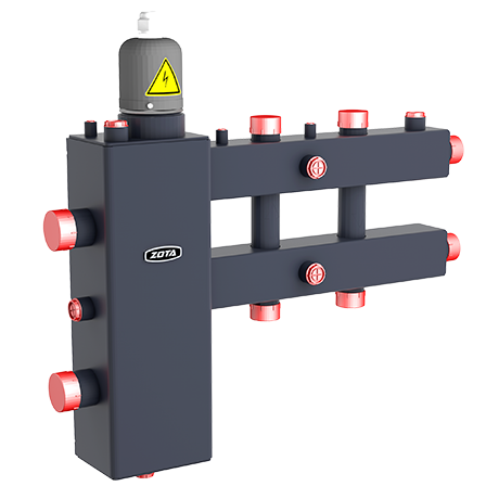 Гидроразделитель с коллектором ZOTA горизонтальный до 70 кВт 3 контура с заглушкой под ТЭНБ GR4932009003
