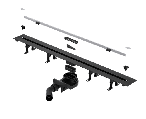 Дренажный канал Splendy Vario Drain 110х300-1200х150 мм оружейный металл брашированный VD30512KYAB