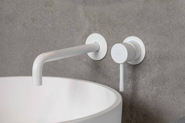 Смеситель для раковины встраиваемый Boheme Uno белый матовый 465-MW