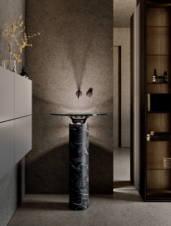 Раковина Rexa Pure напольная 550x550x900 мм Nero Marquina/Bronzo LPRC555501M09W02