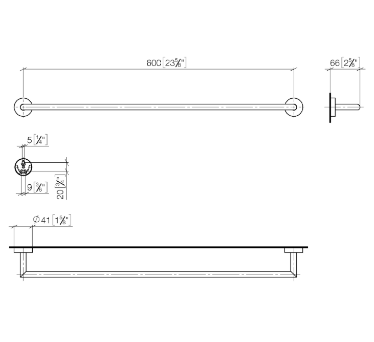 Полотенцедержатель Dornbracht 600 мм Light Gold сатинированный 8306097927