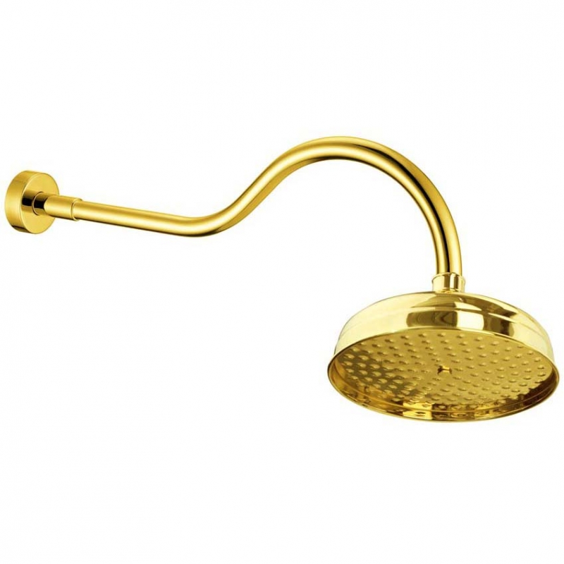 Верхний душ Boheme Imperiale 20.8 см с настенным кронштейном 44.5 см золото 414
