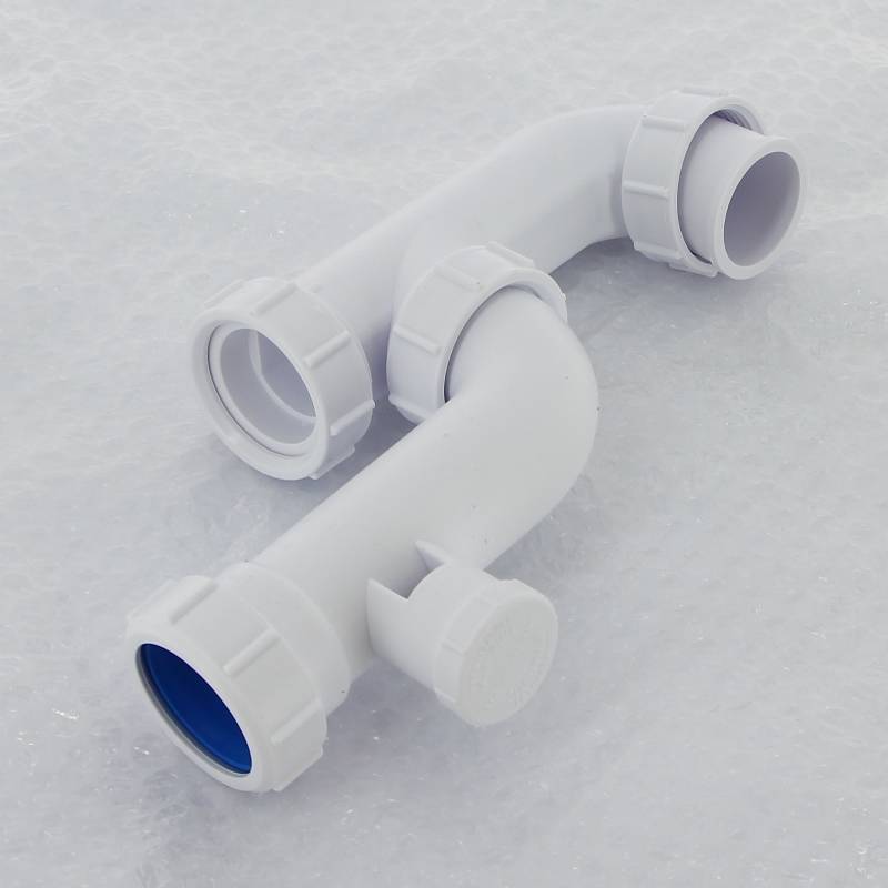 Сифон трубный McAlpine P-образный 1 1/2 х 40 мм с ревизией и клапаном MRB7-ANSV