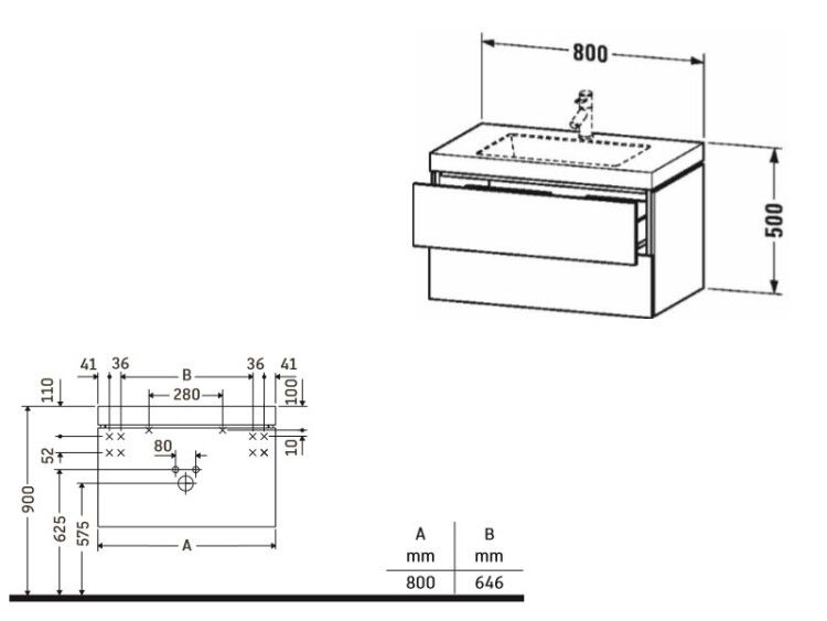 Тумба с раковиной Duravit L-Cube 800x480x500 мм подвесная лён LC6927N7575