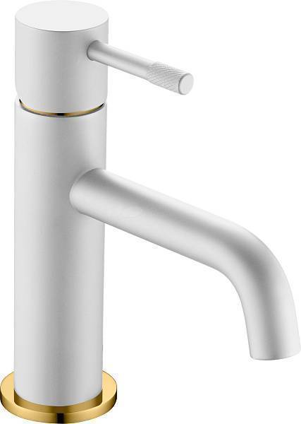 Смеситель для раковины Boheme Uno белый матовый/золото матовое 461-WG