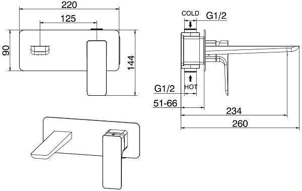 Смеситель для раковины Allen Brau Infinity с внутренней частью черный матовый 5.21003-31