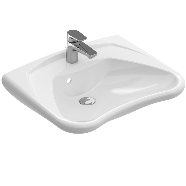 Раковина Villeroy & Boch ONovo Vita 600x490 мм с переливом 1 отверстие для смесителя цвет альпийский белый 71196301