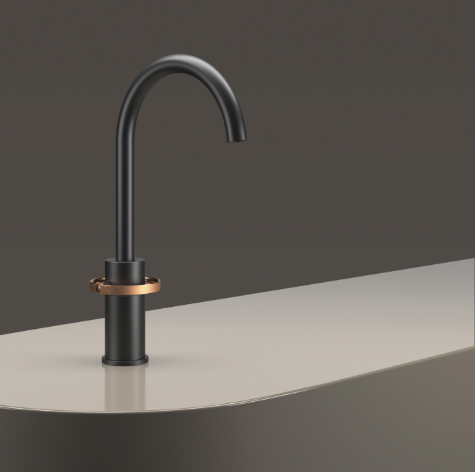Смеситель для раковины Stella Charm однорычажный черный матовый/медь CH00117PV17020