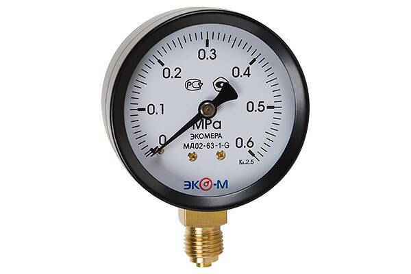 Манометр радиальный Экомера МД02-63 0-0.6 МПа G1/4 МД0263G06МПаРИ