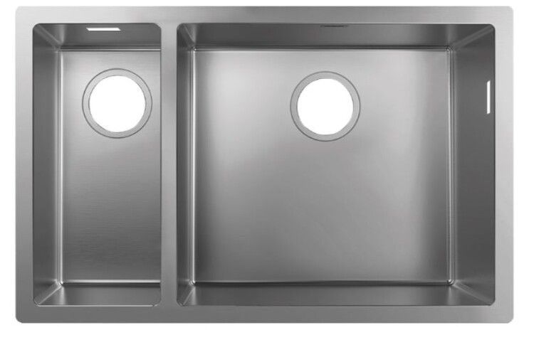 Мойка кухонная Hansgrohe S719-U655 705х450 мм 2 чаши нержавеющая сталь 43429800