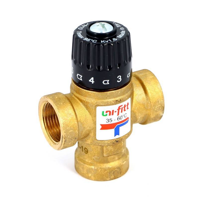 Клапан термостатический смесительный Uni-Fitt 3/4 35-60 °C боковое смешение 350G3130