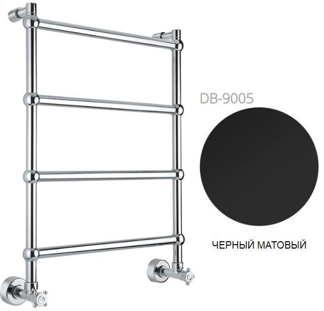 Полотенцесушитель водяной Margaroli Sole 442/TS/4 500x714 мм черный матовый 442TS4604NO