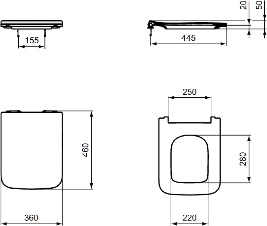 Сиденье для унитаза Ideal Standard Blend Cube Slim с микролифтом T521101