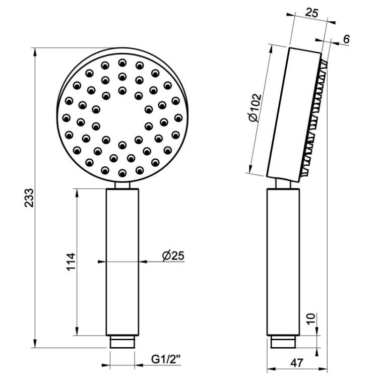 Ручной душ Gessi 316 Bath-Shower 102 мм черный матовый 54050/299