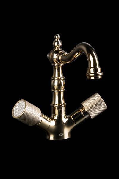 Смеситель для раковины Boheme Royal Cristal высокий золото 292-Royal/CRST