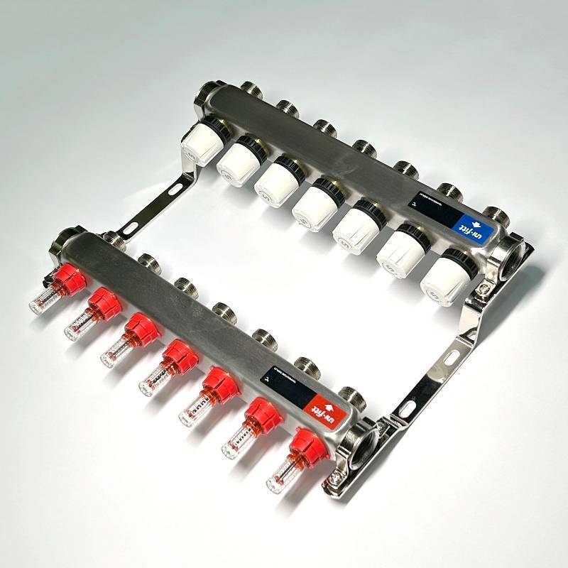 Коллекторная группа WATTS HKV 1 x 7 выходов 3/4 EK с расходомерами из нержавеющей стали 450W4307
