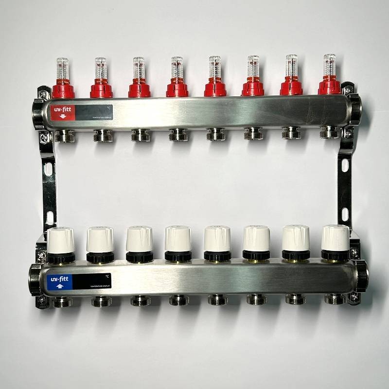 Коллекторная группа WATTS HKV 1 x 8 выходов 3/4 EK с расходомерами из нержавеющей стали 450W4308