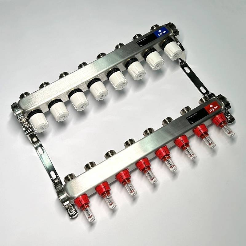 Коллекторная группа WATTS HKV 1 x 8 выходов 3/4 EK с расходомерами из нержавеющей стали 450W4308