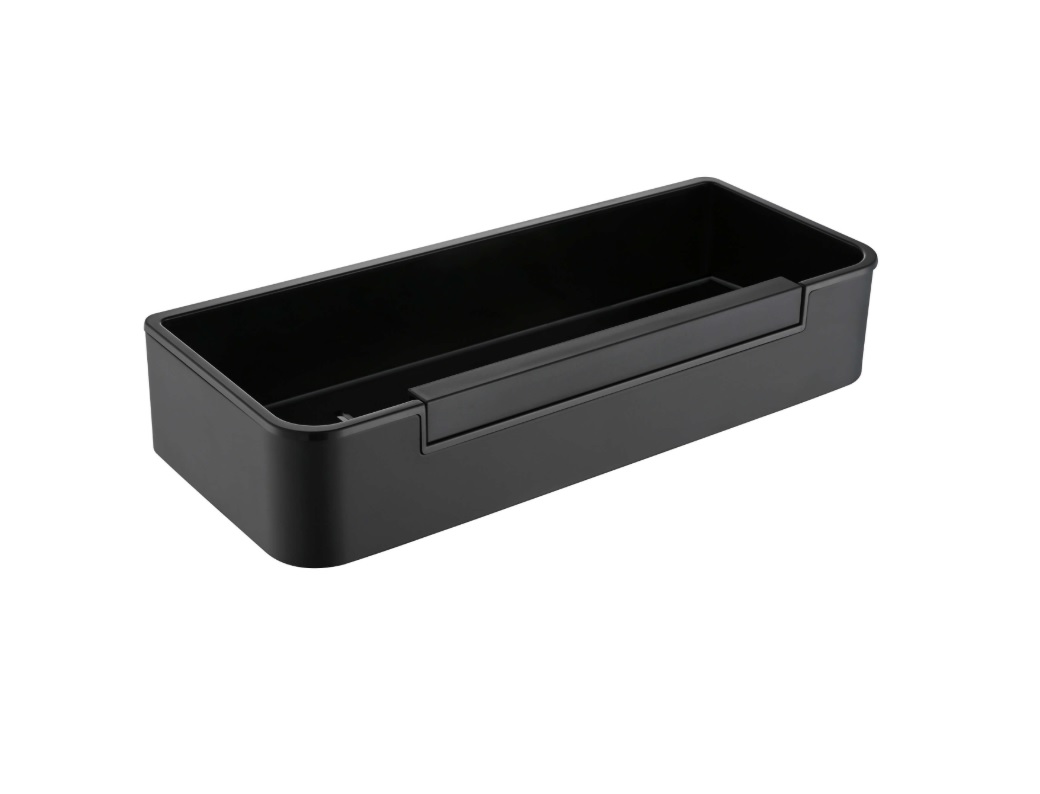 Полка для душа Aquanet AQ4966MB со стеклоочистителем матовый черный AQ4966MB