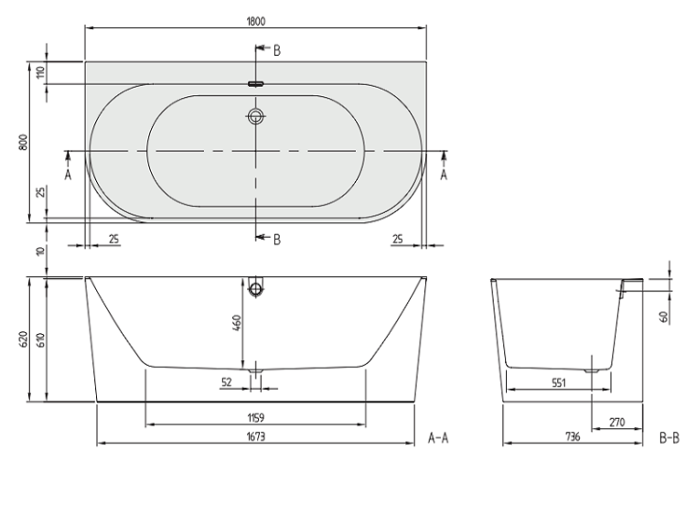 Ванна Villeroy & Boch Oberon 2.0 1800x800 мм UBQ180OBR9CDBCV01