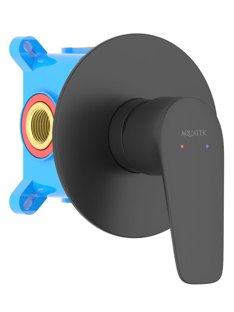 Смеситель для душа Aquanet Бетта скрытого монтажа 1 режим матовый черный AQ1166MB