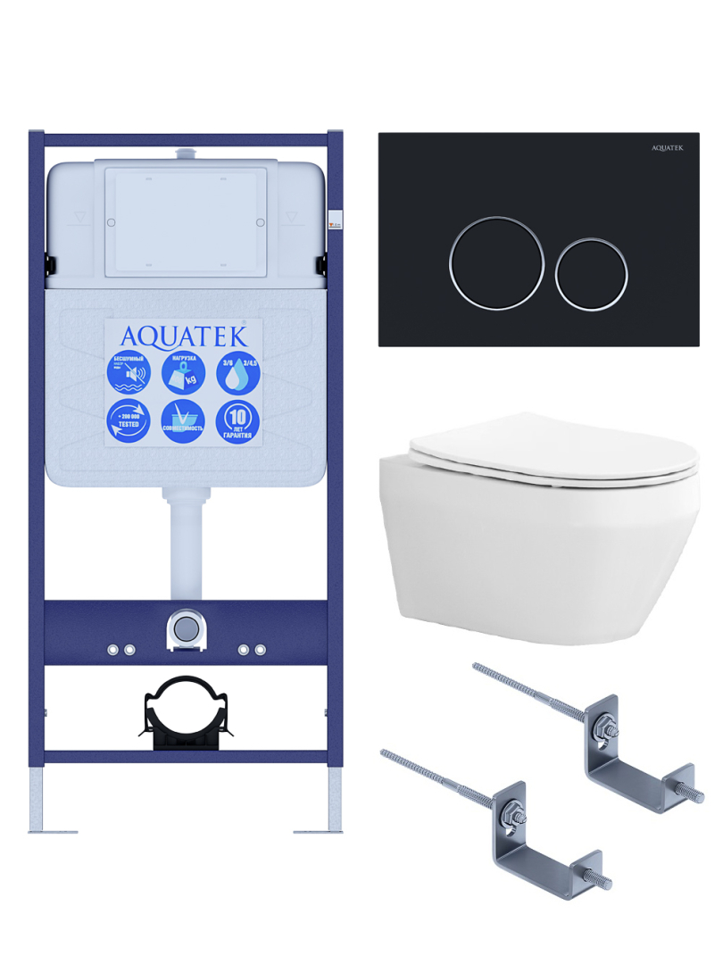 Комплект инсталляции с унитазом 4 в 1 AQUATEK ЛЕЯ Т-0-20 Tornado ЛЕЯ Т-0-20