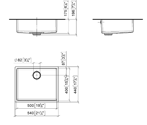 Мойка Dornbracht 540x440x196 мм встраиваемая нержавеющая сталь 8500000486
