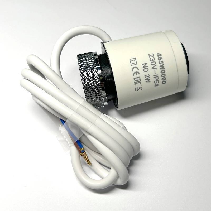 Привод термоэлектрический Stout NO нормально открытый 230 В белый кабель 1 м STE-0002-000001