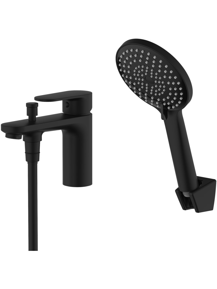 Смеситель на борт ванны Aquanet Ника на 1 отверстие матовый черный AQ1844MB