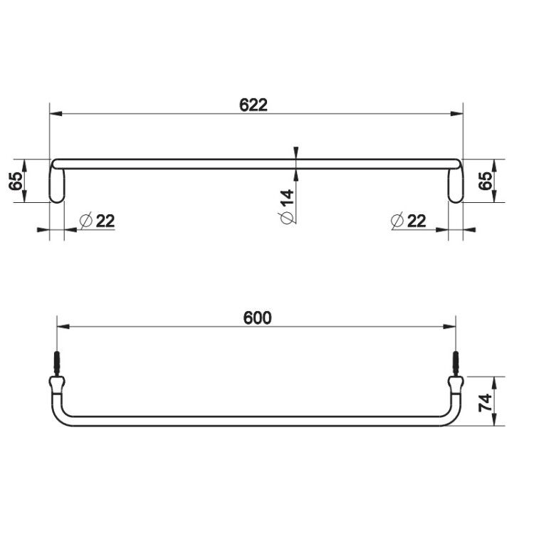 Полотенцедержатель Gessi Goccia 600 мм хром 38103031