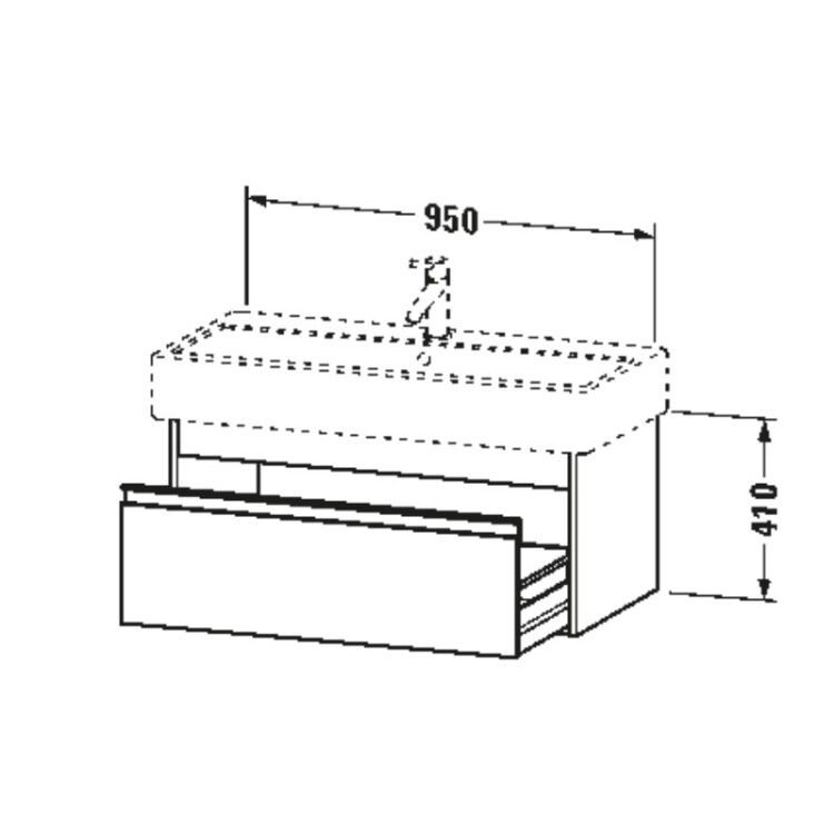 Тумба под раковину Duravit Ketho подвесная 950x440x410 мм белый матовый KT668801818