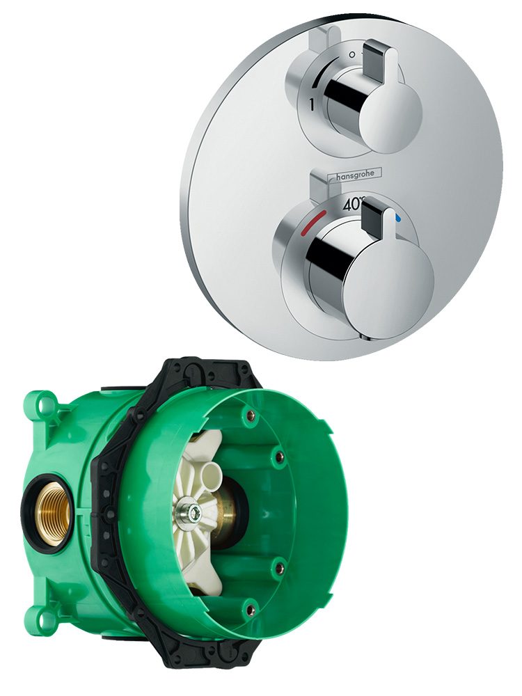 Комплект термостатического смесителя для душа Hansgrohe Ecostat S 15758000/01800180 15758000S