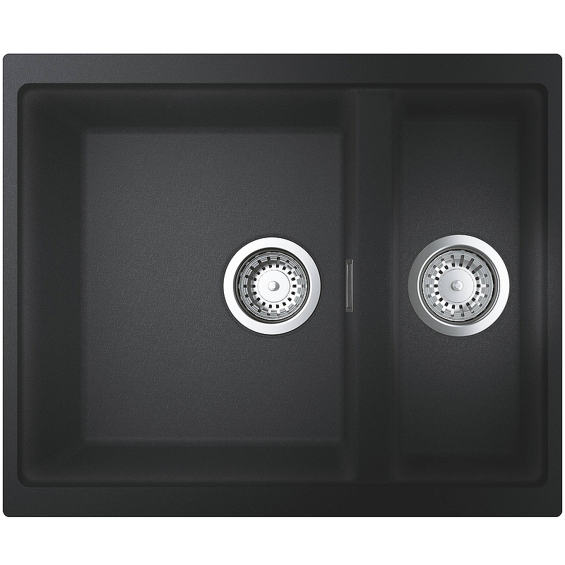 Мойка кухонная композитная GROHE K500 2 чаши 555x460 мм черный гранит 31648AP0