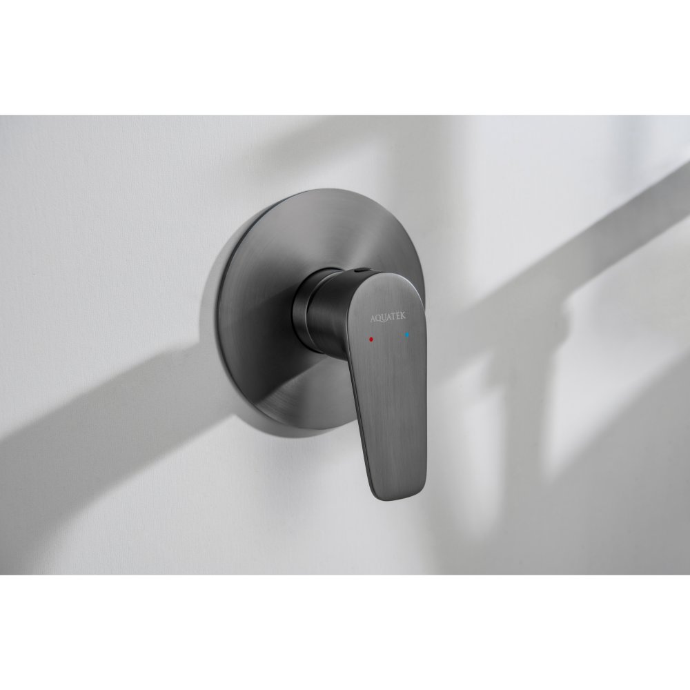 Набор с гигиеническим душем AQUATEK БЕТТА (смеситель + лейка + шланг) оружейная сталь AQ1119BGM