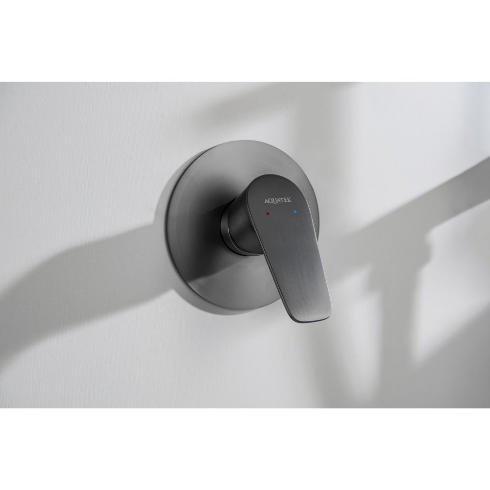 Набор с гигиеническим душем AQUATEK БЕТТА (смеситель + лейка + шланг) оружейная сталь AQ1119BGM