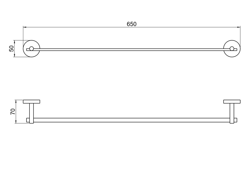 Полотенцедержатель Aquatek БЕТТА 600 мм оружейная сталь AQ4614BGM