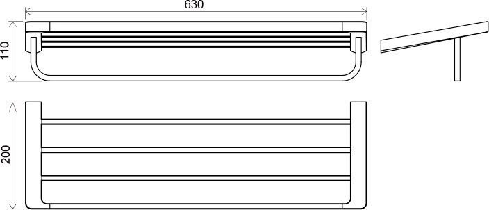 Полотенцедержатель тройной RAVAK 10° TD 330.00 66 см X07P327