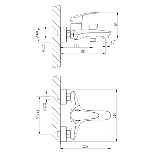 Смеситель для ванны Lemark Linara с коротким изливом хром LM0414C