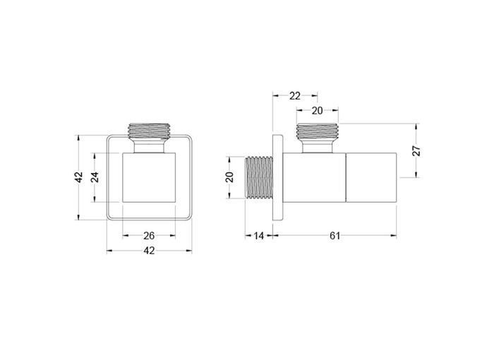 Угловой переходник Aquatek хром AQ2453CR