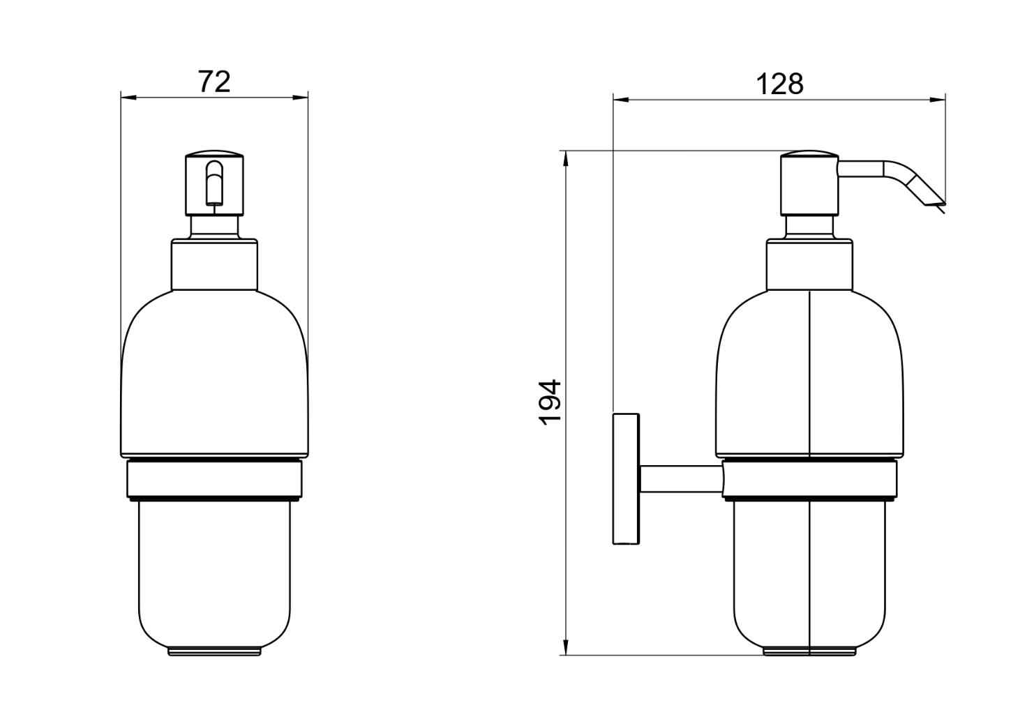 Дозатор для жидкого мыла Aquatek БЕТТА оружейная сталь AQ4605BGM