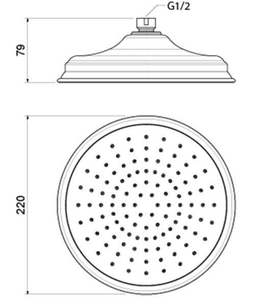 Верхний душ Aquanet КЛАССИК 220 мм хром AQ2088CR