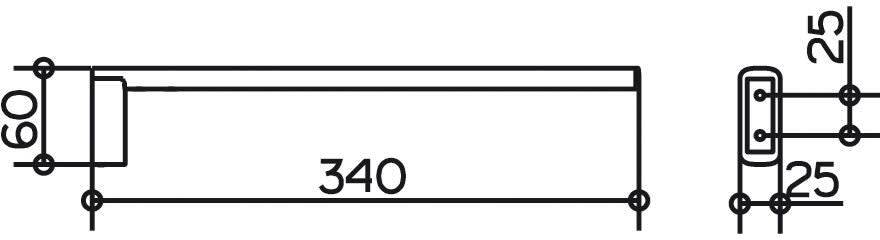 Полотенцедержатель KEUCO EDITION 400 340 мм одинарный неповоротный хром 11522010000