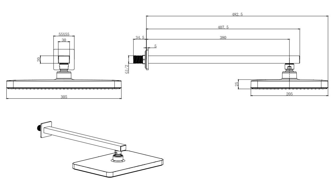 Душевой комплект 4 в 1 Aquatek Вега (AQ1046MB+AQ2081MB+AQ2454MB+AQ2010MB) AQ1072MB
