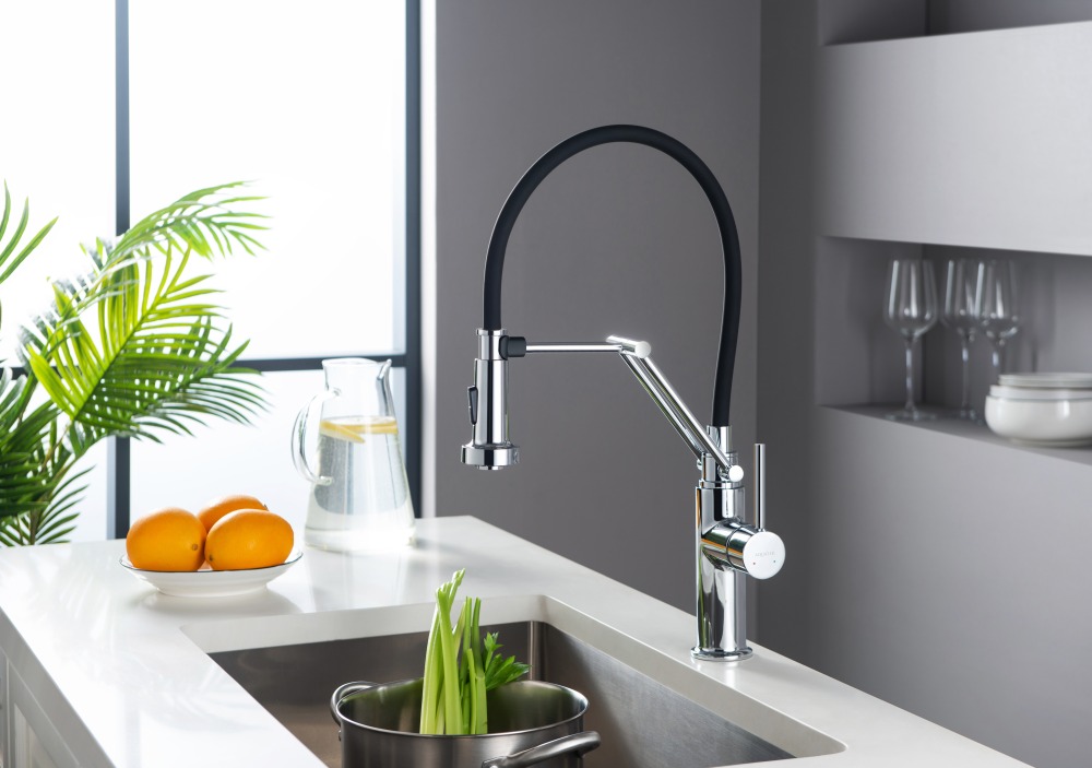 Смеситель для кухни Aquanet Европа профессиональный 2 jet хром AQ1388CR