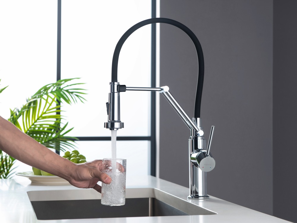 Смеситель для кухни Aquanet Европа профессиональный 2 jet хром AQ1388CR