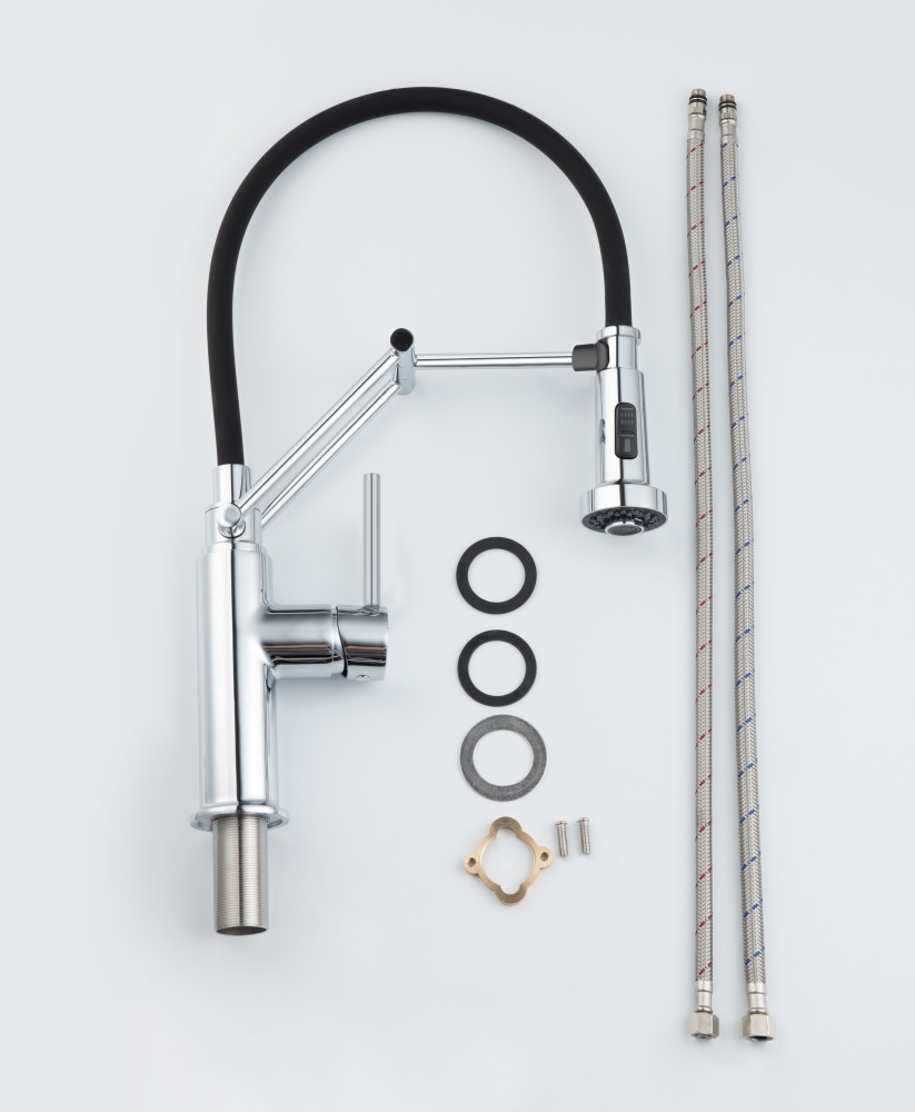 Смеситель для кухни Aquanet Европа профессиональный 2 jet хром AQ1388CR