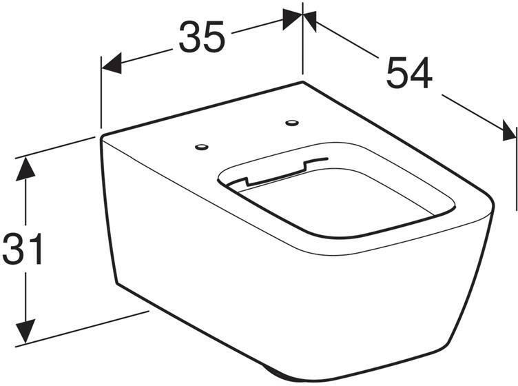 Унитаз подвесной Geberit iCon Square Rimfree 540 мм 201950000