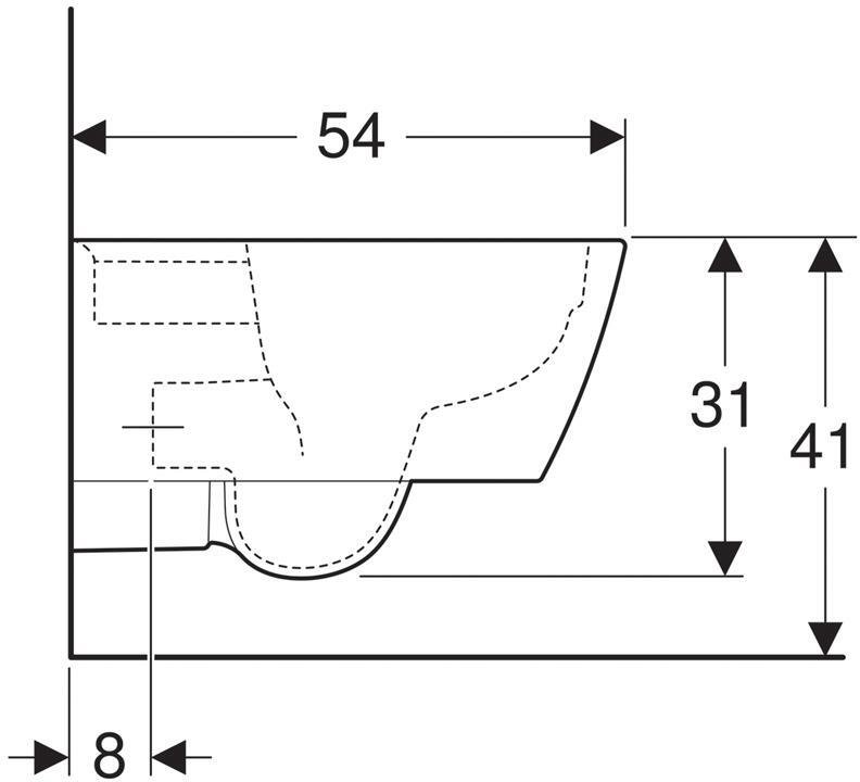 Унитаз подвесной Geberit iCon Square Rimfree 540 мм 201950000