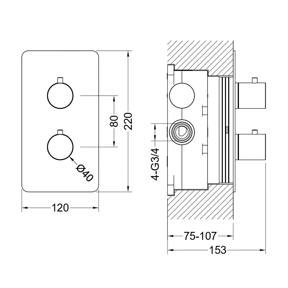 Смеситель термостатический для ванны Aquanet Европа 2 режима комплект со скрытой частью оружейная сталь AQ1392BGM